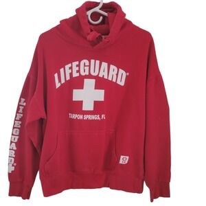 Lifeguard Hoodie Red Tarpon Springs FL Popularity Products Mens Large Unisex